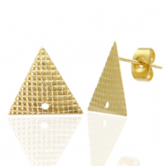 Ohrringe aus Stainless Steel - Rostfreiem Stahl Ohrstecker Dreieck mit Öse Gold