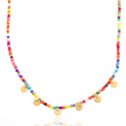Ketten aus Stainless Steel - Rostfreiem Stahl Rocailles und Münzen Gold-Multicolour