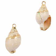 Muschel Anhänger Specials Wellhornschnecke Off white-gold