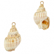 Muschel Anhänger Specials Wellhornschnecke Creamy white-gold
