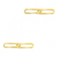 Stainless Steel - Rostfrei Stahl Anhänger/Zwischenstück glieder doppelt Oval Gold