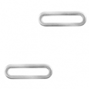 Stainless Steel - Rostfrei Stahl Anhänger/Zwischenstück Oval Silber