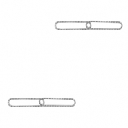 Stainless Steel - Rostfrei Stahl Anhänger/Zwischenstück glieder doppelt Oval Silber