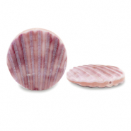Muschel Perlen 25mm Vintage rose purple