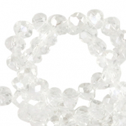Top Glas Facett Perlen 3x3mm rondellen Crystal-pearl shine coating