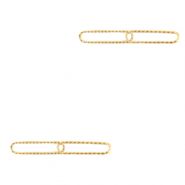 Stainless Steel - Rostfrei Stahl Anhänger/Zwischenstück glieder doppelt Oval Gold