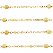 Stainless Steel - Rostfrei Stahl Schmuckzubehör Gliederkette Kugel Gold