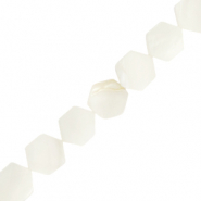 Muschel Perlen Hexagon White