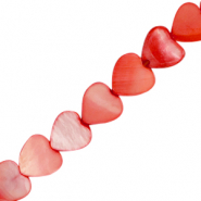 Muschel Perlen Herz Coral red