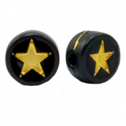 Buchstaben Perlen aus Acryl Stern Black-gold