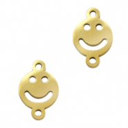 Stainless Steel - Rostfrei Stahl Anhänger/Zwischenstück Smiley Gold