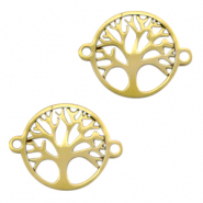 Stainless Steel - Rostfrei Stahl Anhänger/Zwischenstück Tree of Life Gold