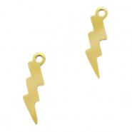 Stainless Steel - Rostfrei Stahl Anhänger Blitz Gold