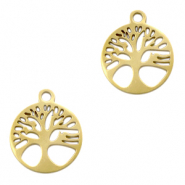 Stainless Steel - Rostfrei Stahl Anhänger Tree of Life Gold