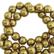 Hämatit Perlen rund 6mm Gold