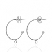 Ohrringe aus Stainless Steel - Rostfreiem Stahl Ohrstecker Creolen mit Öse Silber