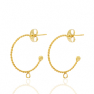 Ohrringe aus Stainless Steel - Rostfreiem Stahl Ohrstecker Creolen mit Öse Gold