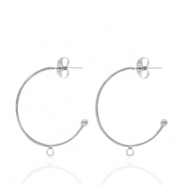 Ohrringe aus Stainless Steel - Rostfreiem Stahl Ohrstecker Creolen mit Öse Silber