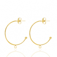 Ohrringe aus Stainless Steel - Rostfreiem Stahl Ohrstecker Creolen mit Öse Gold