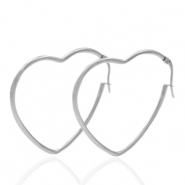 Ohrringe aus Stainless Steel - Rostfreiem Stahl Herz Silber