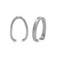 Stainless Steel - Rostfrei Stahl Schmuckzubehör Collierschlaufe oval für Anhänger 13x9mm Silber