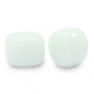 8 mm Rondellen Glasperlen White