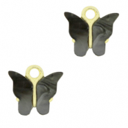 Resin Anhänger Schmetterling Gold-anthracite