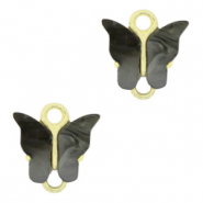 Resin Anhänger Zwischenstück Schmetterling Gold-anthracite