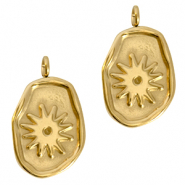 Stainless Steel - Rostfrei Stahl Anhänger Blume Gold