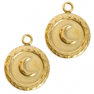 Stainless Steel - Rostfrei Stahl Anhänger Mond Gold