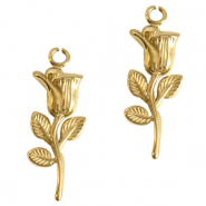 Stainless Steel - Rostfrei Stahl Anhänger Tulpe Gold