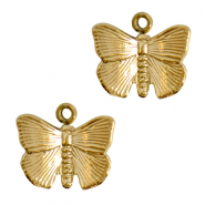 Stainless Steel - Rostfrei Stahl Anhänger Schmetterling Gold
