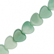 Naturstein Perlen Herz Soft turquoise green