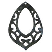 Resin Anhänger Barock Tropfen Black