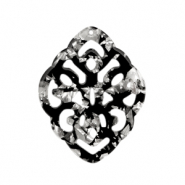 Resin Anhänger Barock Rhombus Silver-black