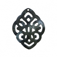 Resin Anhänger Barock Rhombus Black