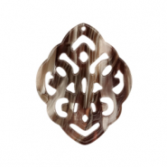 Resin Anhänger Barock Rhombus Mixed brown