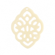 Resin Anhänger Barock Rhombus Off white
