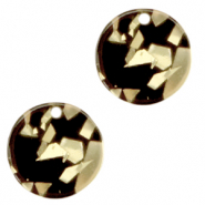 Resin Anhänger rund 12mm Champagne-black