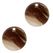Resin Anhänger rund 12mm Mixed brown