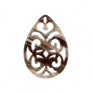 Resin Anhänger Barock Tropfen Mixed brown