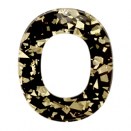Resin Anhänger Oval Champagne-black