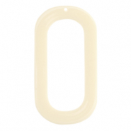 Resin Anhänger lang Oval Off white