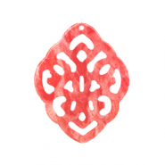 Resin Anhänger Rhombus Barock Living coral pink