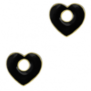Brass TQ Metall Anhänger Herz Gold-black