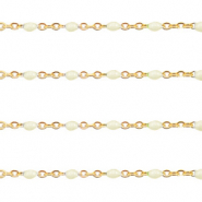 Stainless Steel - Rostfrei Stahl Schmuckzubehör Gliederkette 1mm Off White-gold