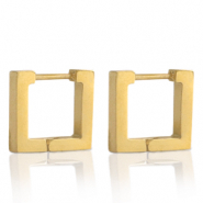 Ohrringe aus Stainless Steel - Rostfreiem Stahl Viereck Gold