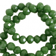 Top Glas Facett Perlen 8x6 mm rondellen Cadmium green-pearl shine coating