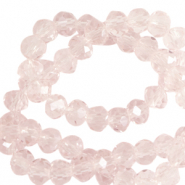 Top Glas Facett Perlen 3x2 mm rondellen Primrose pink-pearl shine coating