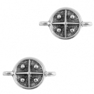 Metall Anhänger DQ Zwischenstück Cross 10mm Antik silber (Nickelfrei)